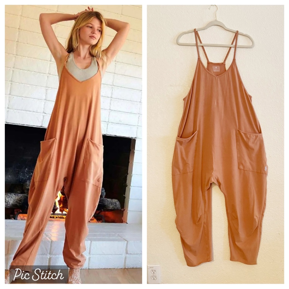 Free People Camel Jumpsuit with Pockets
